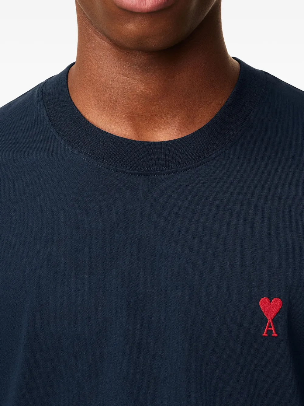 AMI Paris T-shirt met logo Blauw