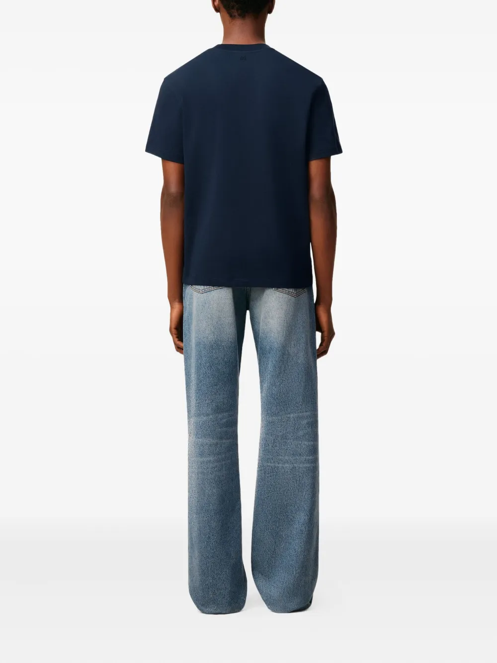 AMI Paris T-shirt met logo Blauw