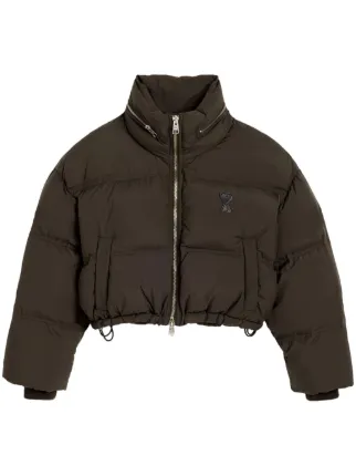 AMI Paris ジップ パデッドジャケット | ブラウン | FARFETCH JP