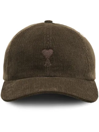 AMI Paris Ami De Coeur コーデュロイ キャップ | ブラウン | FARFETCH JP
