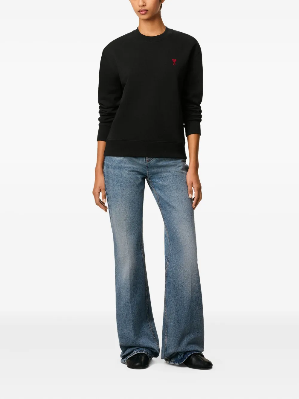 AMI Paris Sweater met logo Zwart