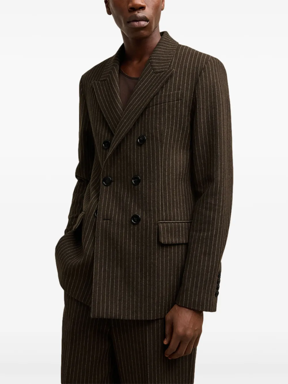 AMI Paris Blazer met dubbele rij knopen Bruin