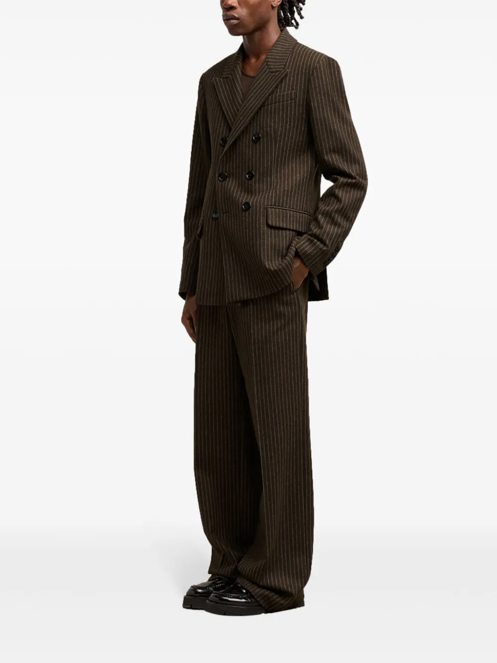 AMI Paris Blazer met dubbele rij knopen Bruin