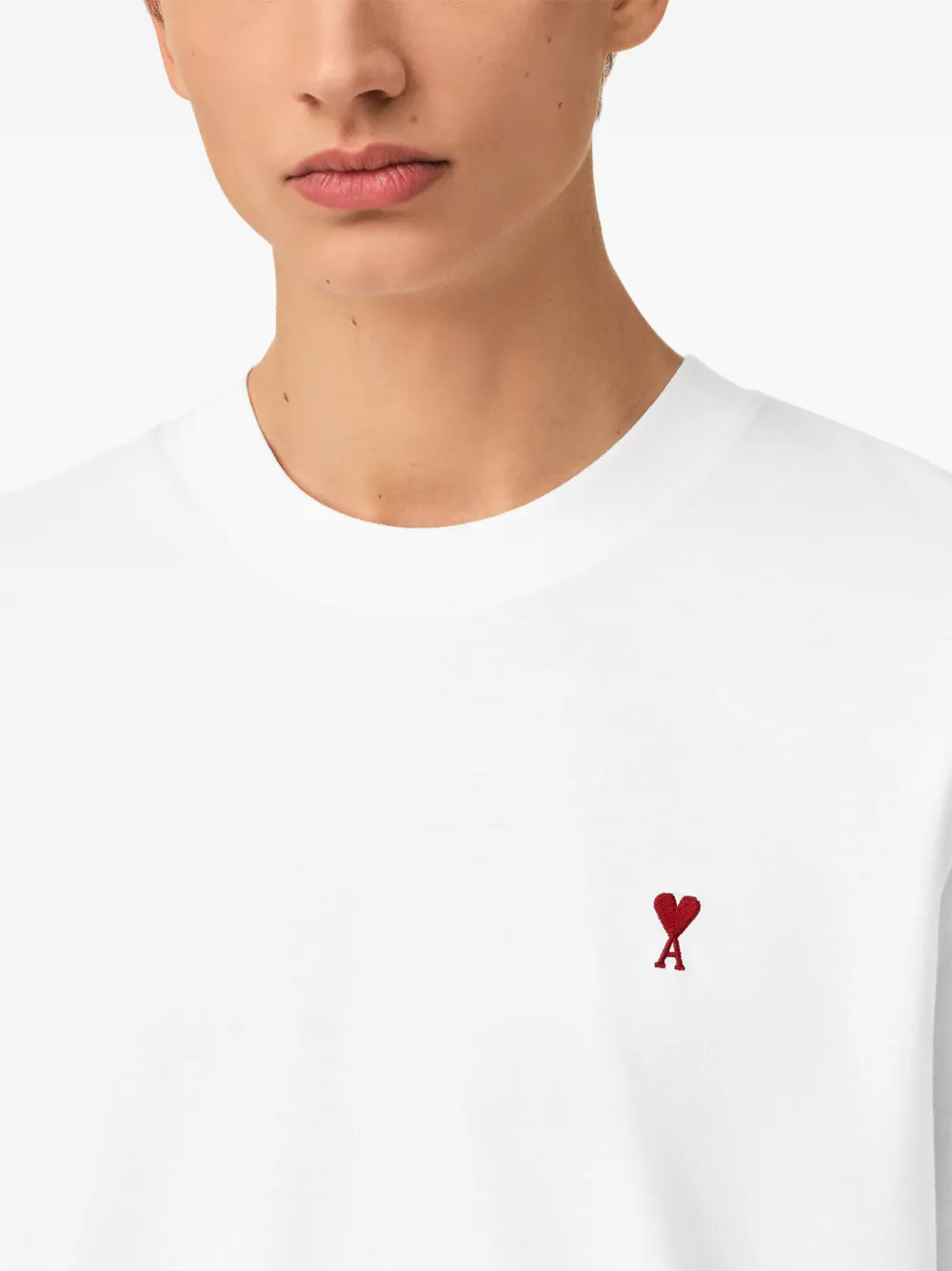 AMI Paris White Cotton T-shirt With Ami De Coeur | White | FARFETCH