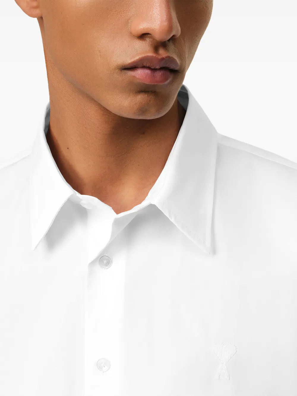 AMI Paris Ami De Coeur Cotton Shirt in White, view 5