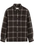 AMI Paris checked wool-blend shirt jacket - Brown