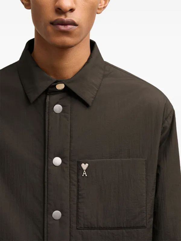 AMI Paris Ami De Coeur パデッドシャツ | ブラウン | FARFETCH JP