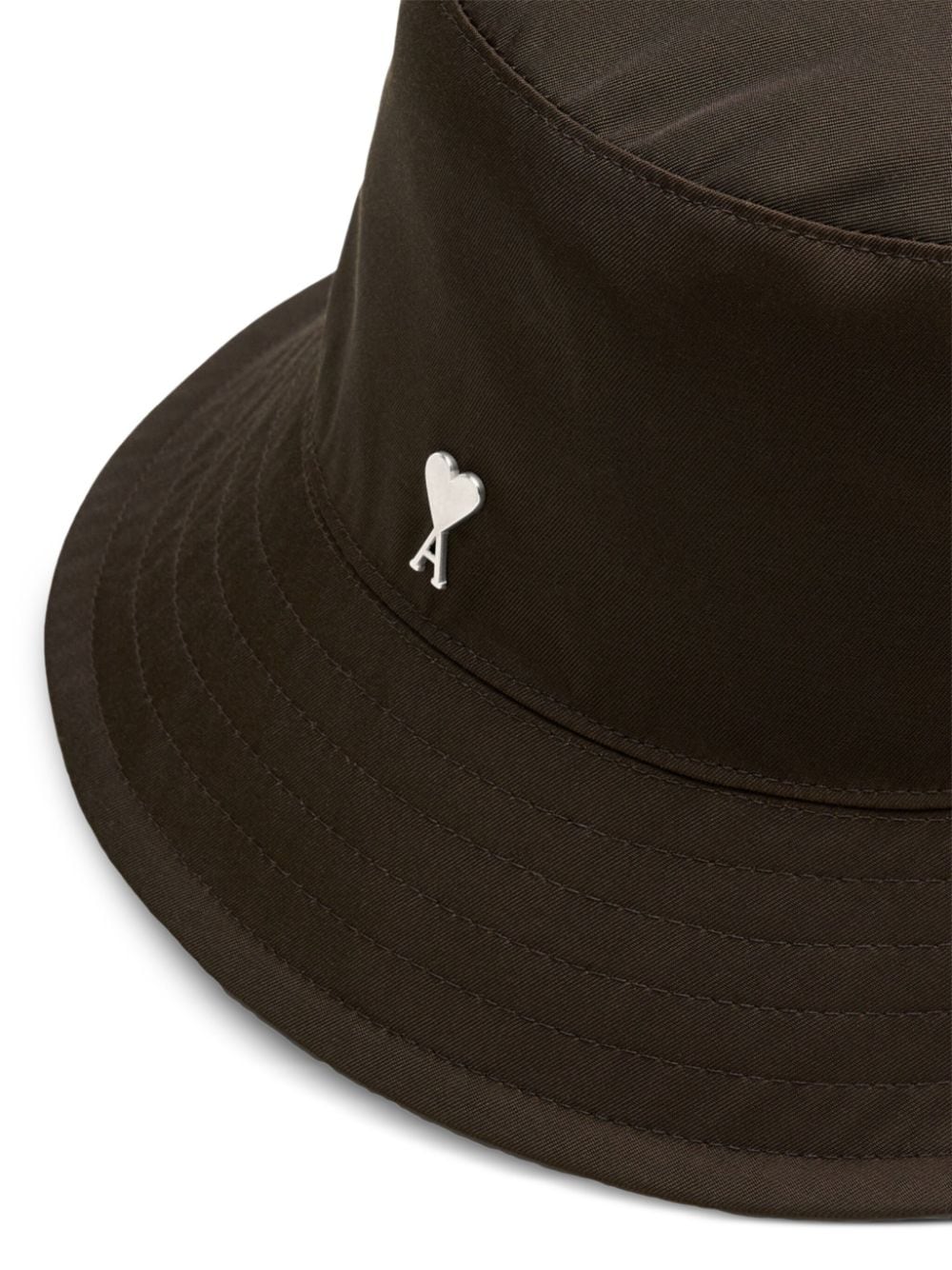 Shop Ami Alexandre Mattiussi Ami De Coeur Stud Bucket Hat In Brown