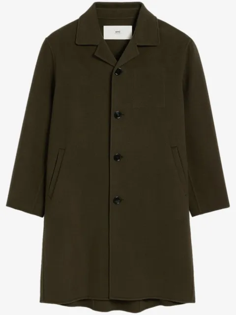 AMI Paris single-breasted felted coat