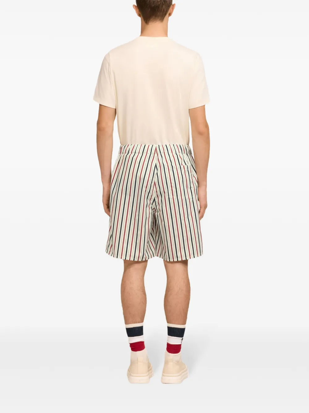 Ami Alexandre Mattiussi La Plage Ami Printed Mini Shorts In Neutral