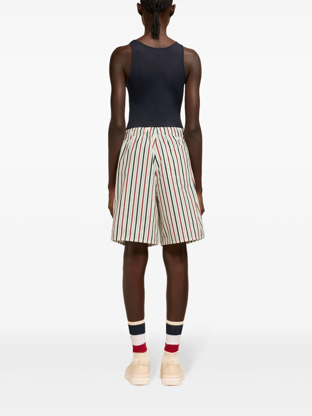Ami Alexandre Mattiussi La Plage Ami Printed Mini Shorts In Neutral