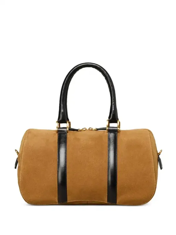 Ami Paris Boston Suede Tote Bag in Brown