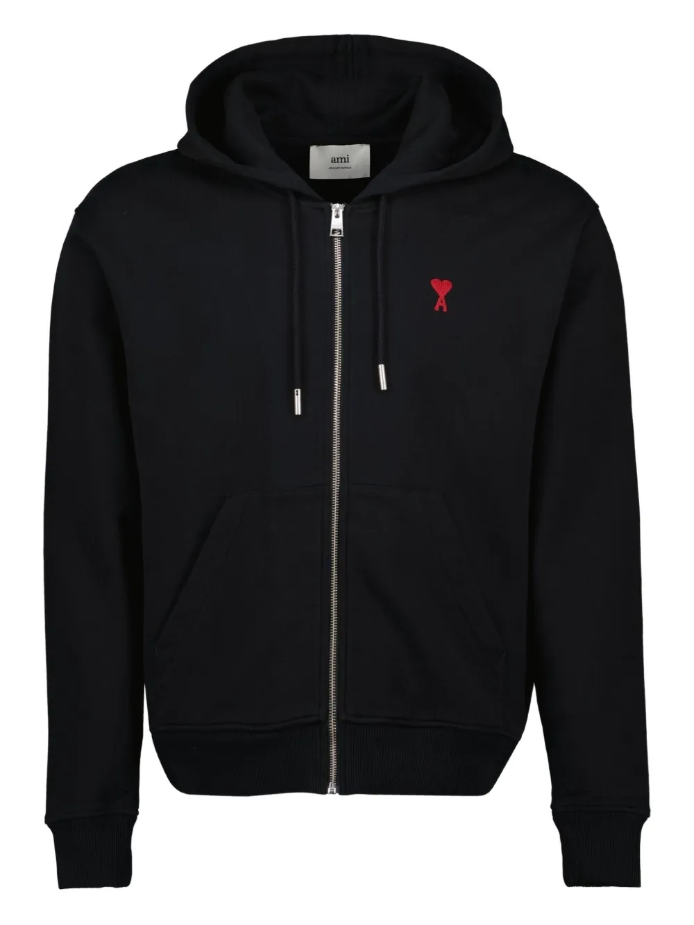 AMI Paris Hoodie met rits Zwart