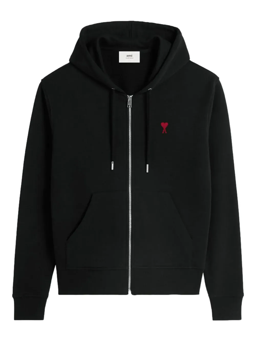 AMI Paris Hoodie met rits Zwart