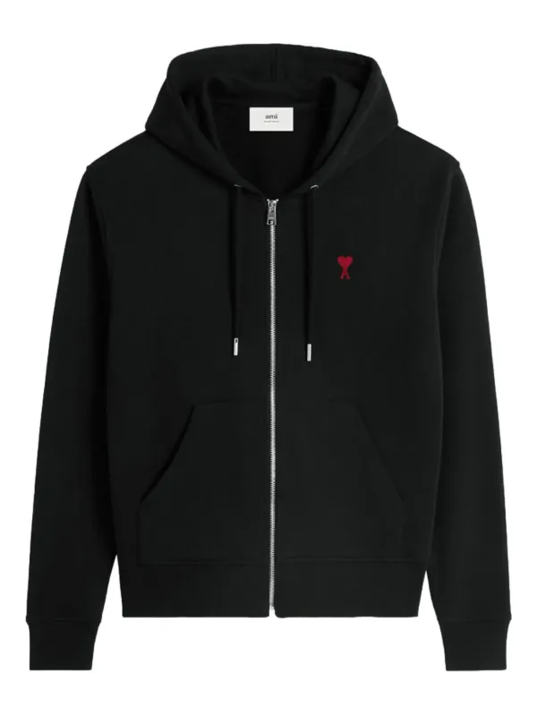 【関税込み】AMI Paris ブラック Ami de Coeur ジップフーディ AMI Paris Ami De Cœur Crewneck Jumper | Black | FARFETCH