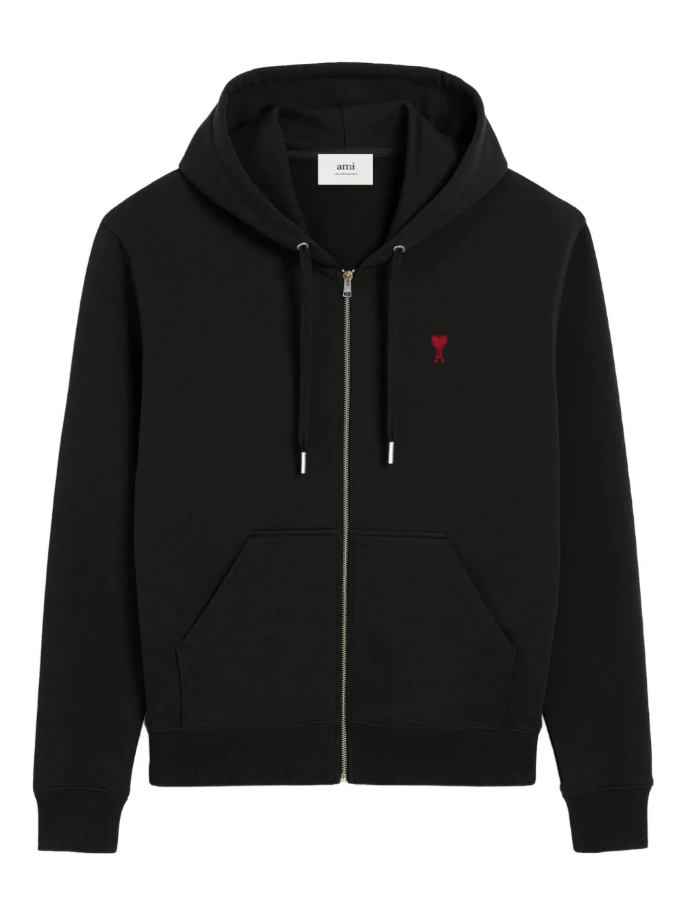 AMI Paris Hoodie met rits Zwart