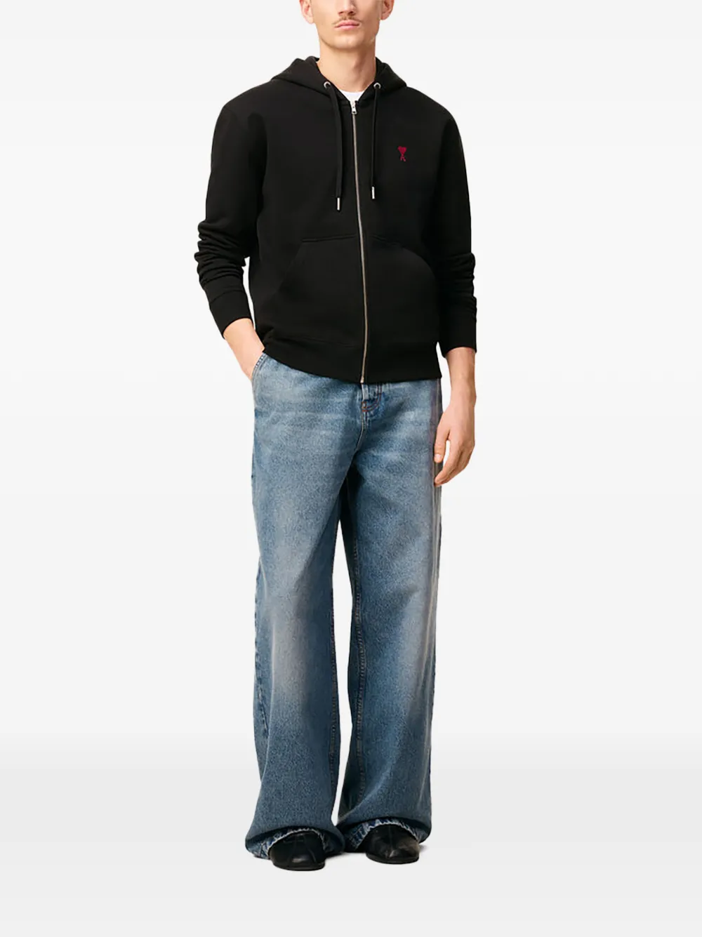 AMI Paris 아미 드 쾨흐 로고 오가닉 코튼 후디 | 후디 & 후드 집업 | Image 2