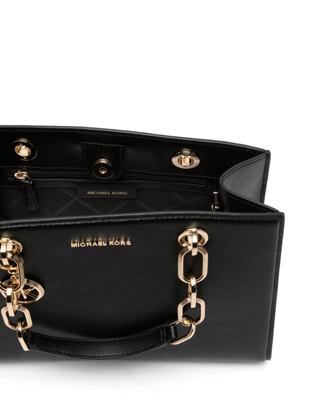 Shop Michael Kors Small Cynthia Tote Bag In Schwarz