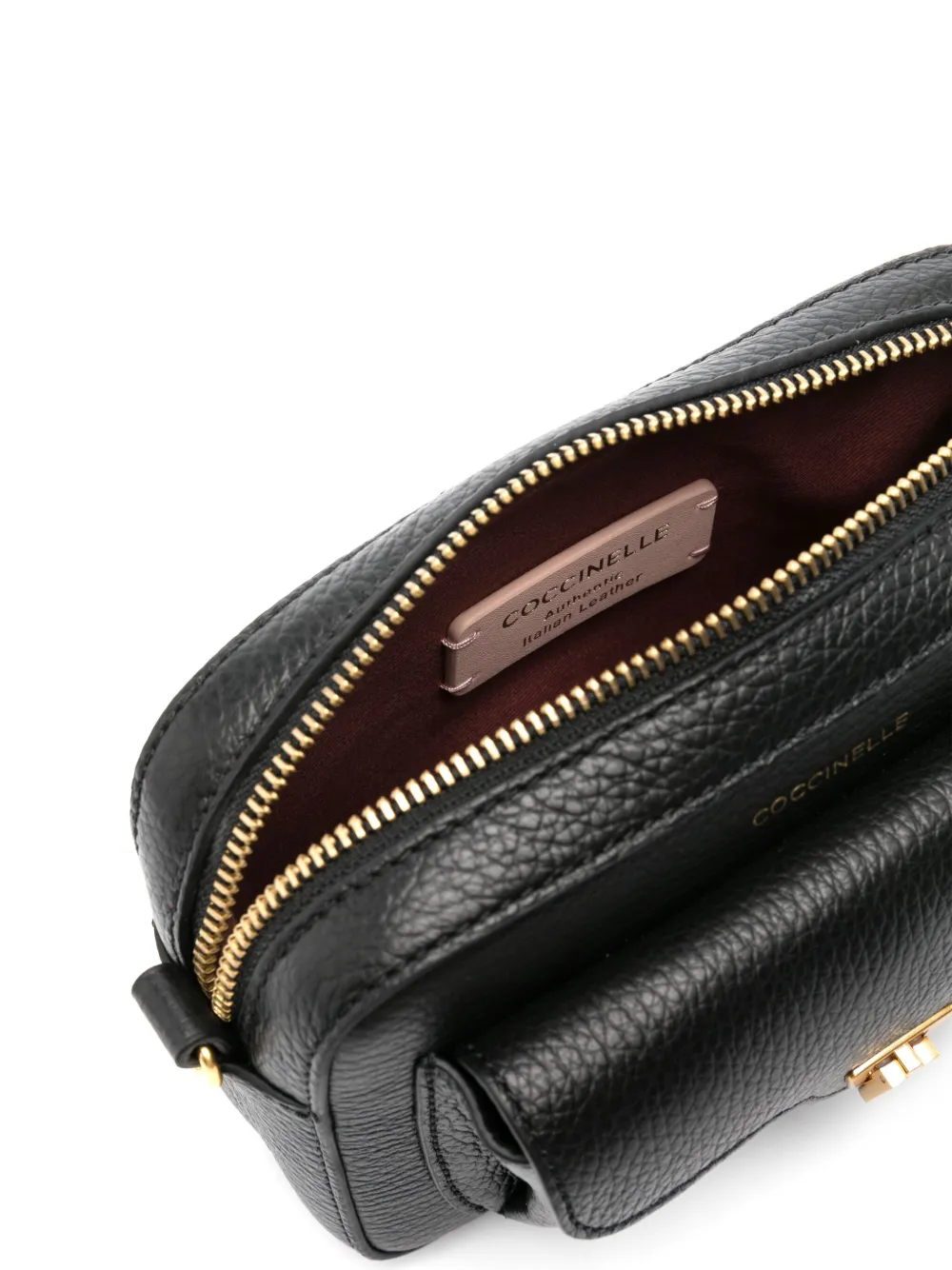 Coccinelle Beat leren crossbodytas Zwart