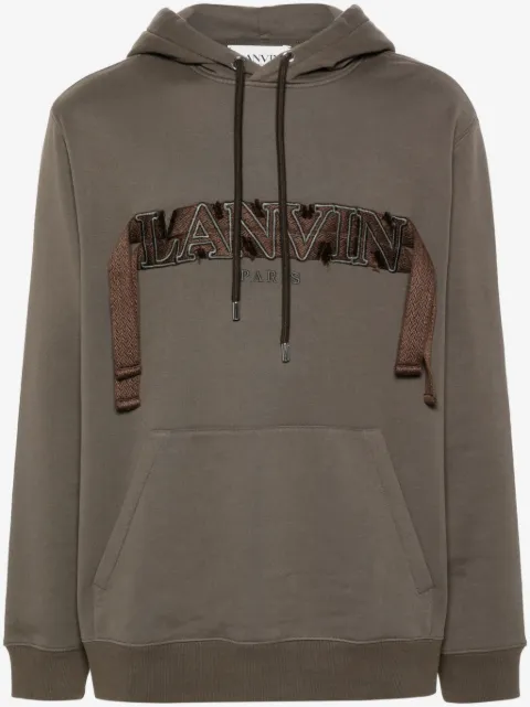 Lanvin logo-embroidered cotton hoodie