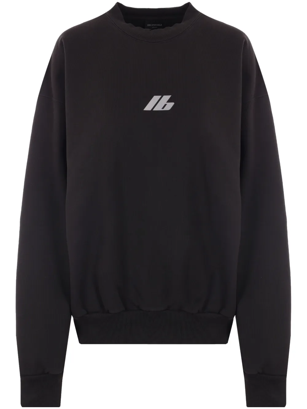 Balenciaga Crewneck Cotton Jersey Sweatshirt In Black