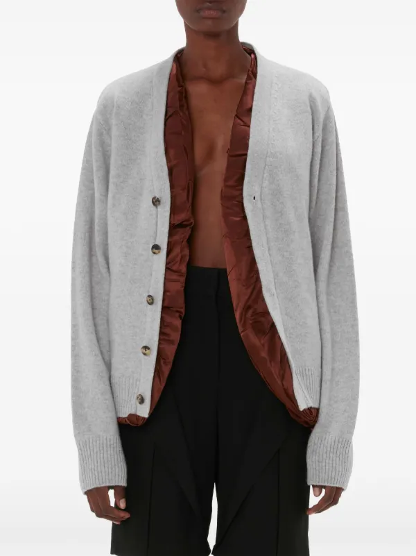 JW Anderson サテンライニング カーディガン | グレー | FARFETCH JP