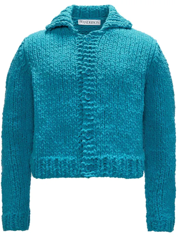 JW Anderson チャンキーニット カーディガン | ブルー | FARFETCH JP