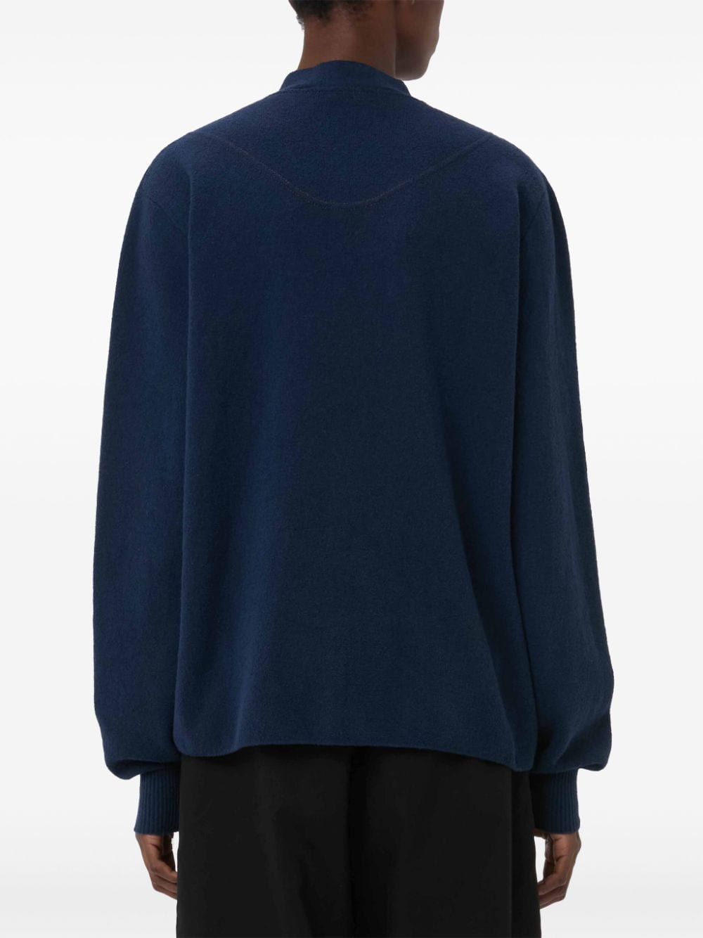 Shop Jw Anderson Bouclé Cardigan In Blue