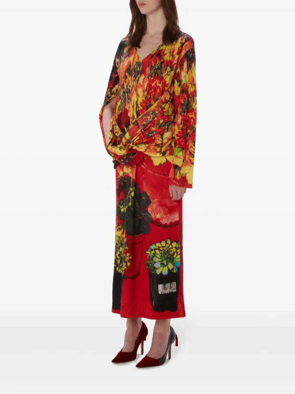 JW Anderson drape-front Asymmetric Dress | Red | FARFETCH JO