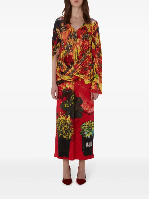 jw anderson asymmetric dress drape-front | Red The Ultimate Retro-Rodeo Bachelorette out detailing Select size:Medium boldmetrics:womens_numeric_dress