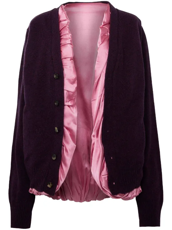 JW Anderson satin lined Cardigan Purple FARFETCH AU