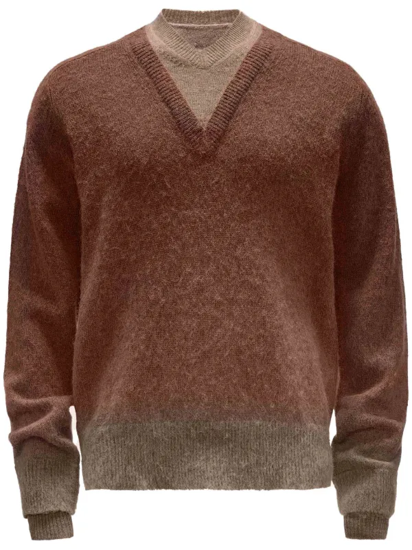 JW Anderson Vネック セーター | ブラウン | FARFETCH JP