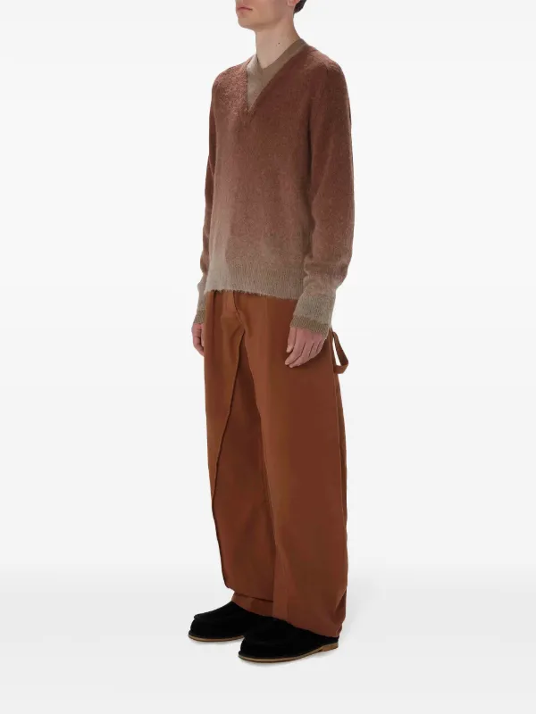 JW Anderson V-neck Wool Jumper | Brown | FARFETCH