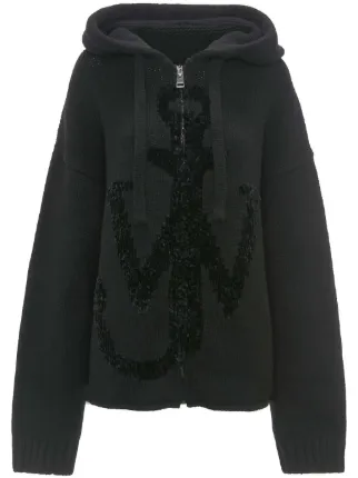 JW Anderson ジップアップ パーカー | ブラック | FARFETCH JP
