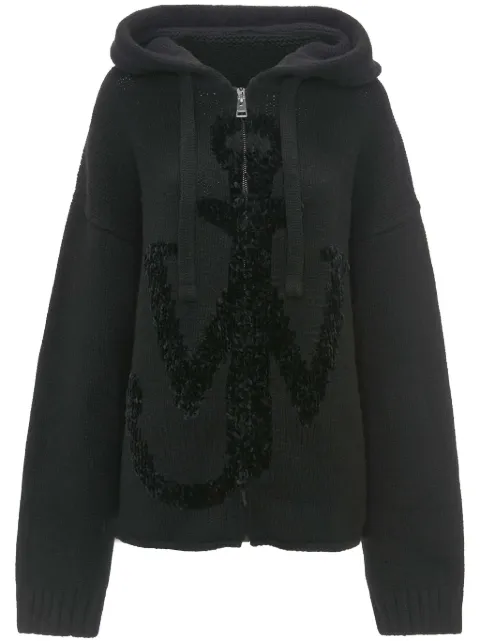 JW Anderson hoodie con logo de ancla y cierre