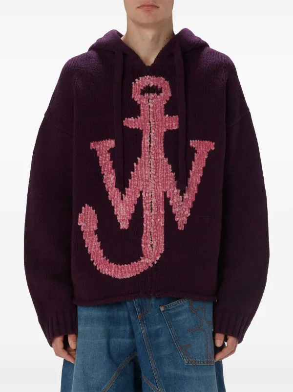 JW Anderson anchor-logo Zip Hoodie | Purple | FARFETCH TR