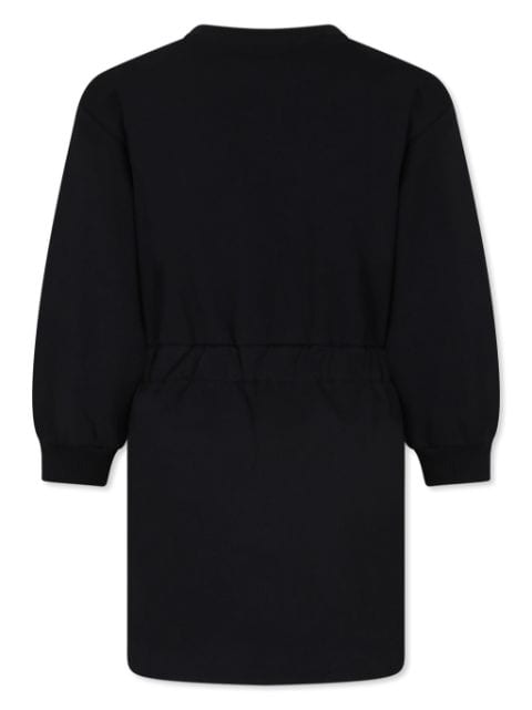 logo-embroidered organic cotton sweatshirt dress