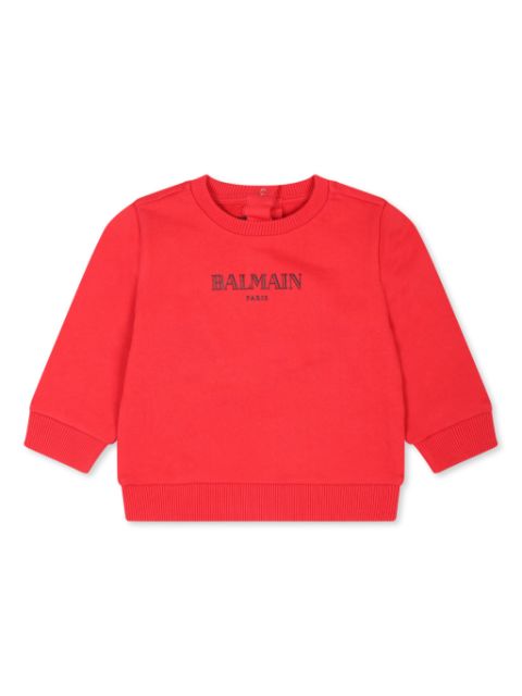 Balmain Kids button-back cotton jumper