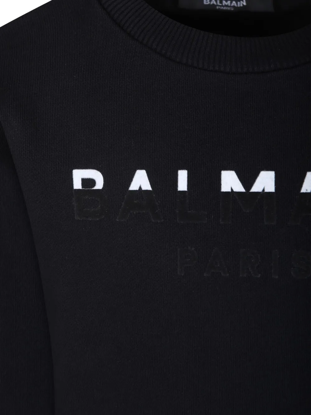 Balmain Kids Sweater van biologisch katoen met logoprint Zwart