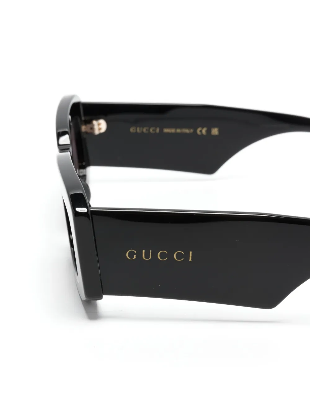 Gucci Eyewear Zonnebril met rechthoekig montuur Zwart