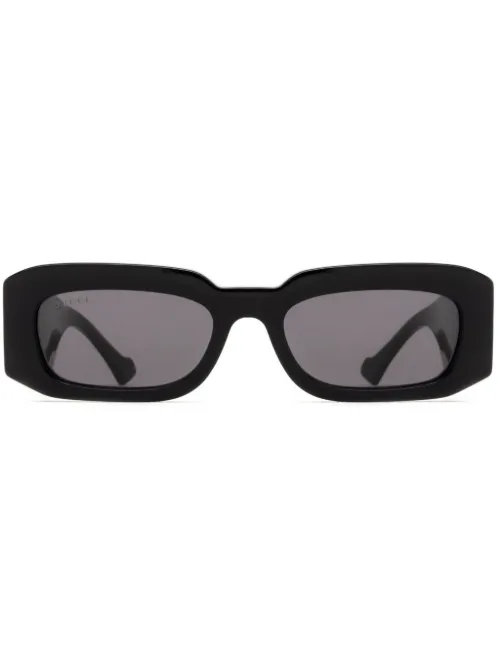 Lunettes de soleil rectangulaire à logo gravé - Gucci Eyewear - Modalova