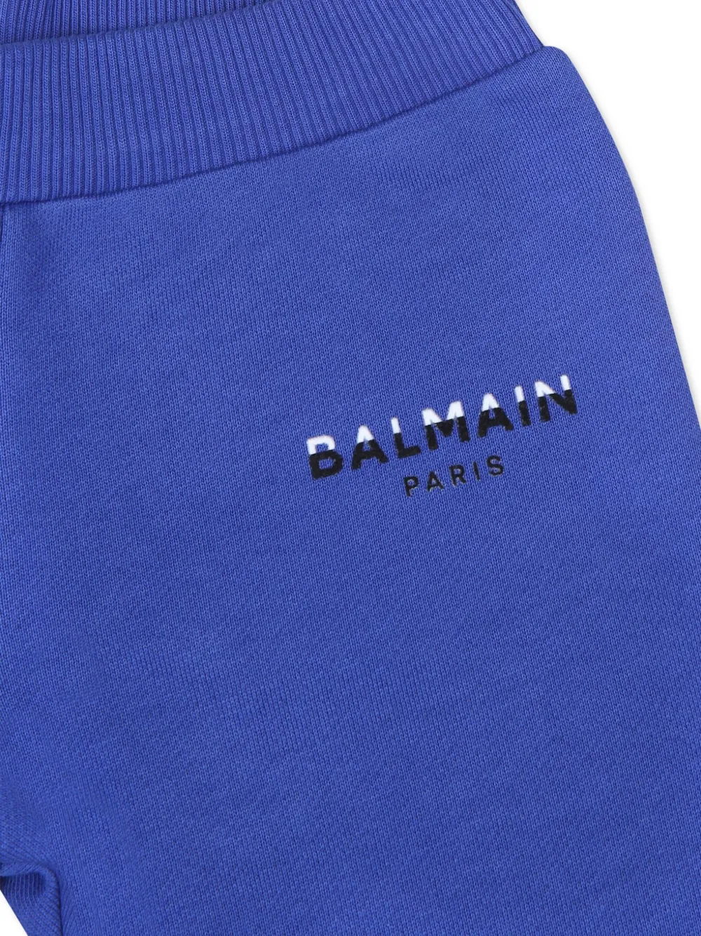 Balmain Kids Katoenen trainingsbroek met logoprint Blauw