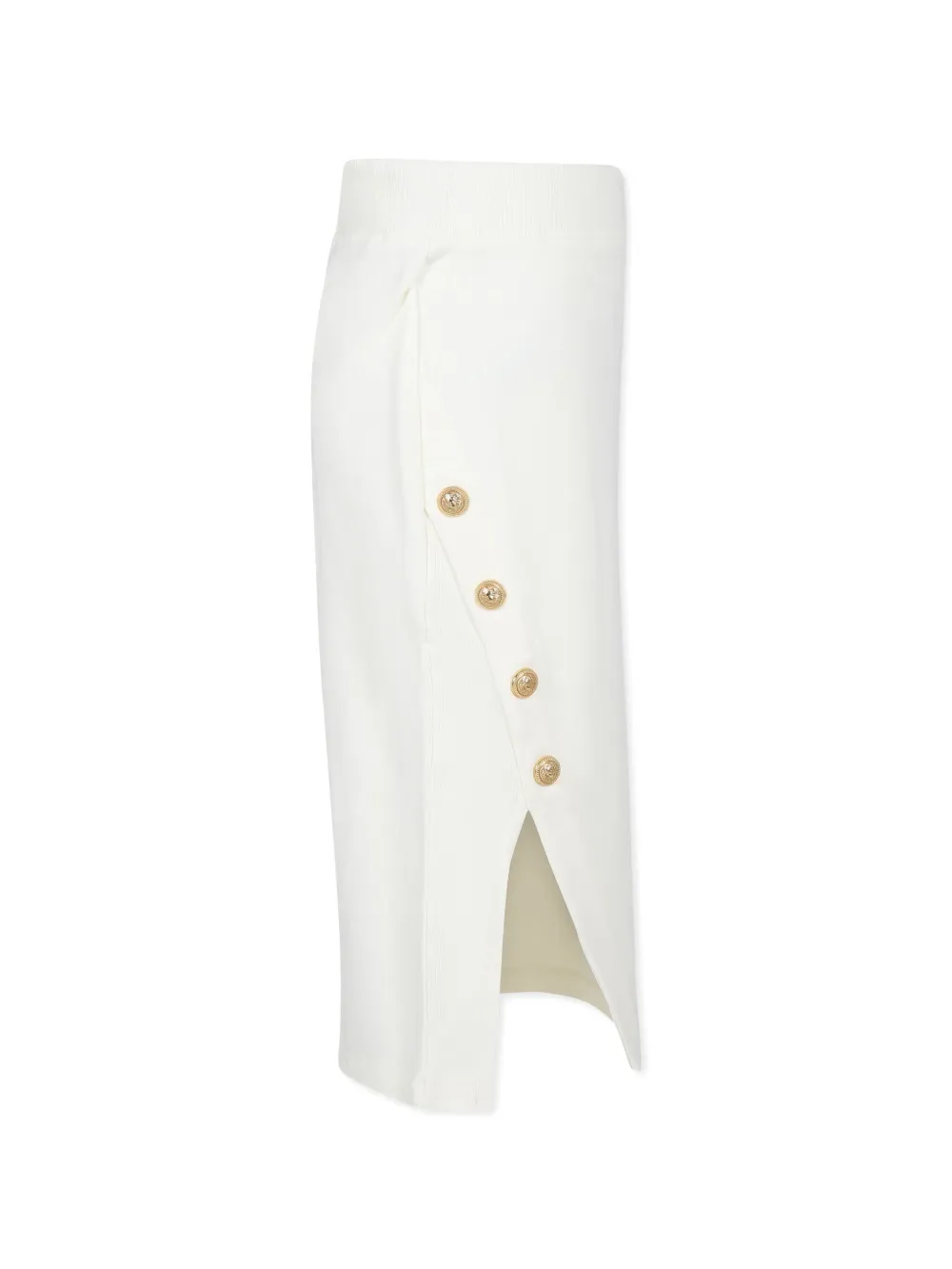 BALMAIN SIDE-SLIT COTTON MAXI SKIRT