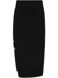 Balmain Kids side-slit cotton maxi skirt - Black