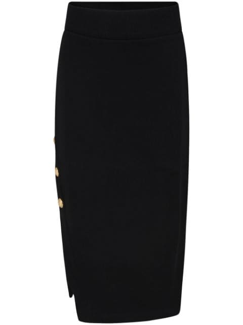 Balmain Kids side-slit cotton maxi skirt