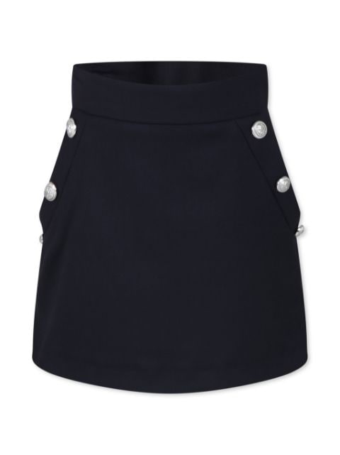 Balmain Kids button-detail high-waisted miniskirt