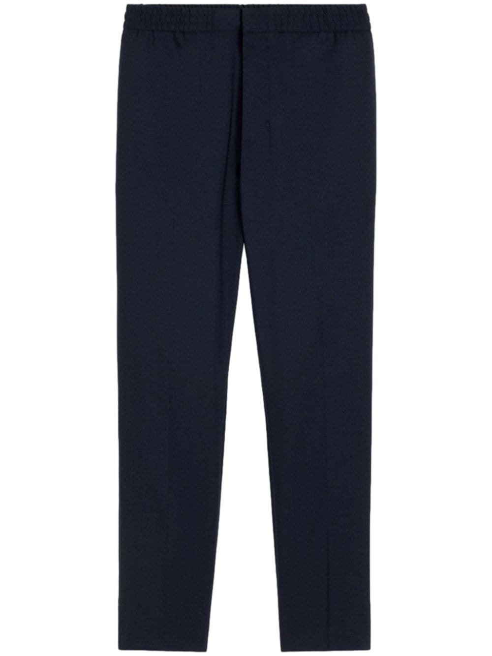 Shop Ami Alexandre Mattiussi Wool Straight-leg Trousers In Blue