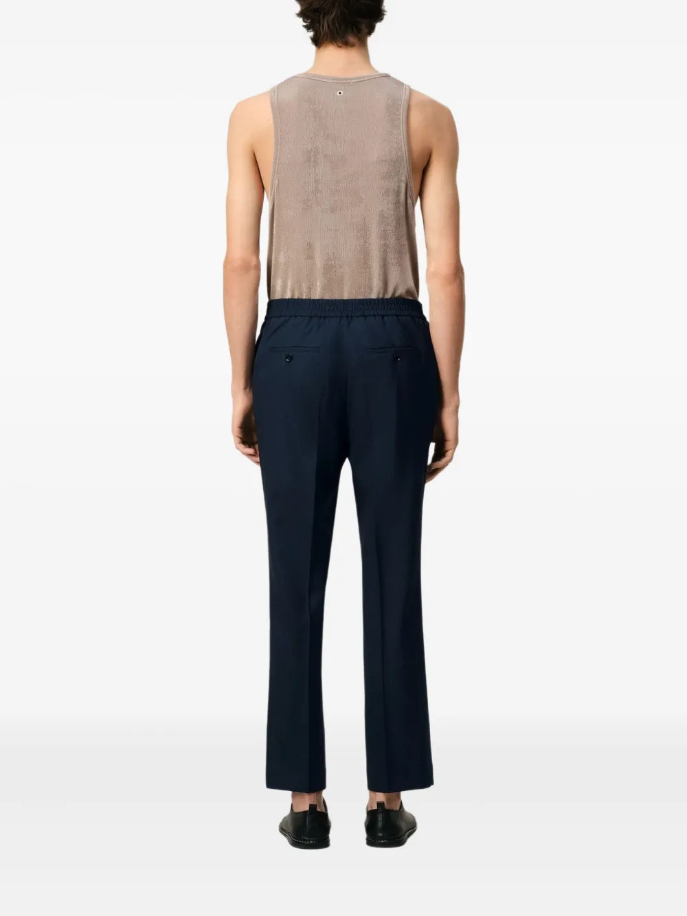 関税込み AMI PARIS ミッドナイトブルーのウールパンツ AMI Paris straight-leg Wool Trousers | Blue | FARFETCH