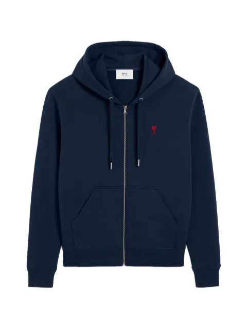 AMI Paris hoodie Ami de Coeur de algodón orgánico con cierre