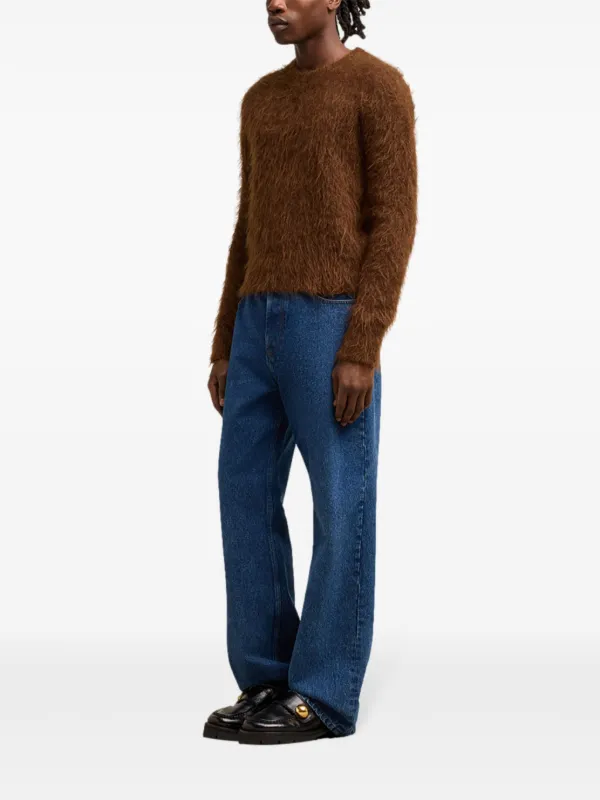AMI Paris alpaca-mohair Blend Brushed Sweater | Brown | FARFETCH